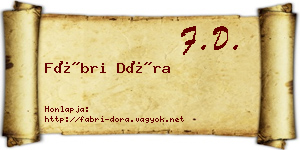 Fábri Dóra névjegykártya